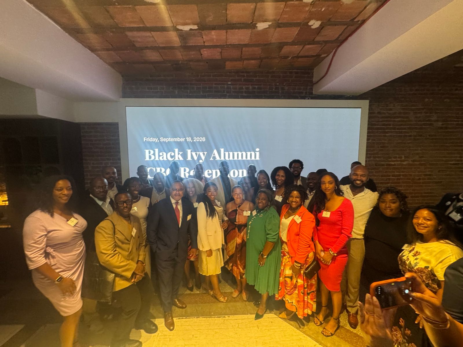 Black Ivy alumni gathered for a group photo at the CBC reception